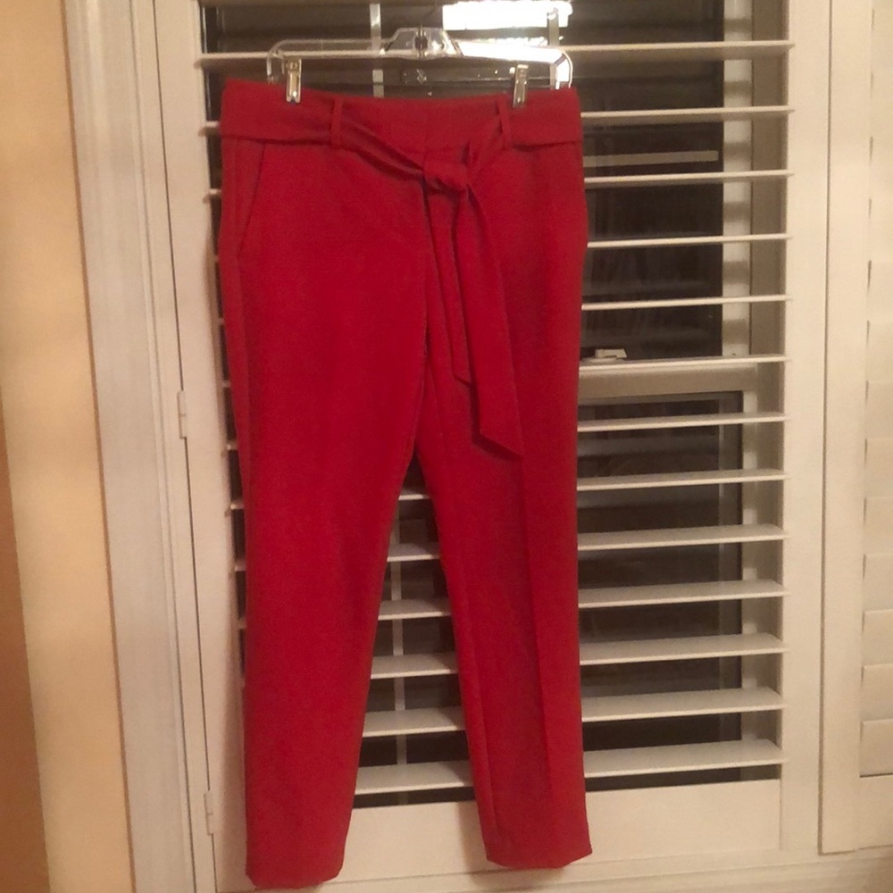 NWOT red dress pants with belt tie.Offers accepted